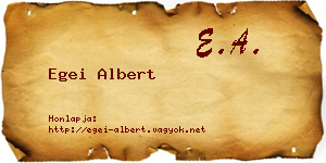 Egei Albert névjegykártya